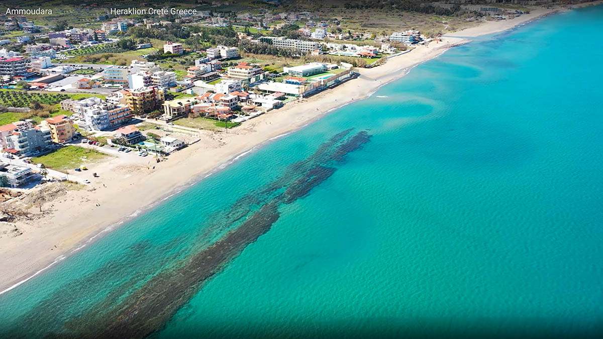 the sandy beach of Amoudara at Heraklion Crete